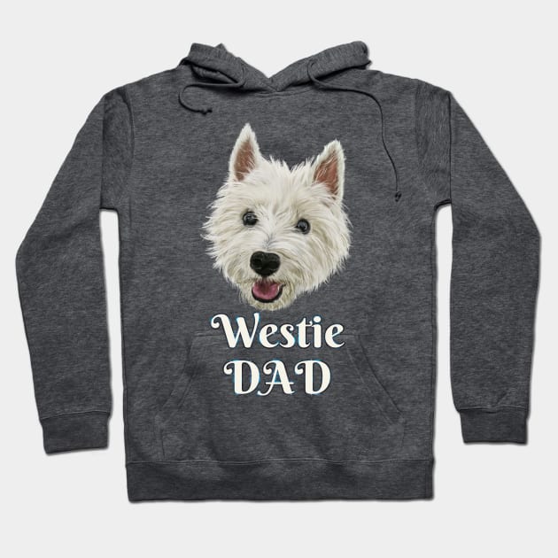 Mens Westie Dad Smiling West Highland Terrier Hoodie by brodyquixote